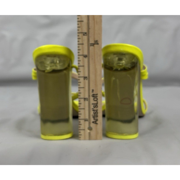 Steve Madden Radiance Strappy Heels Womens 6.5M Neon Yellow Transparent Heel - Picture 9 of 13